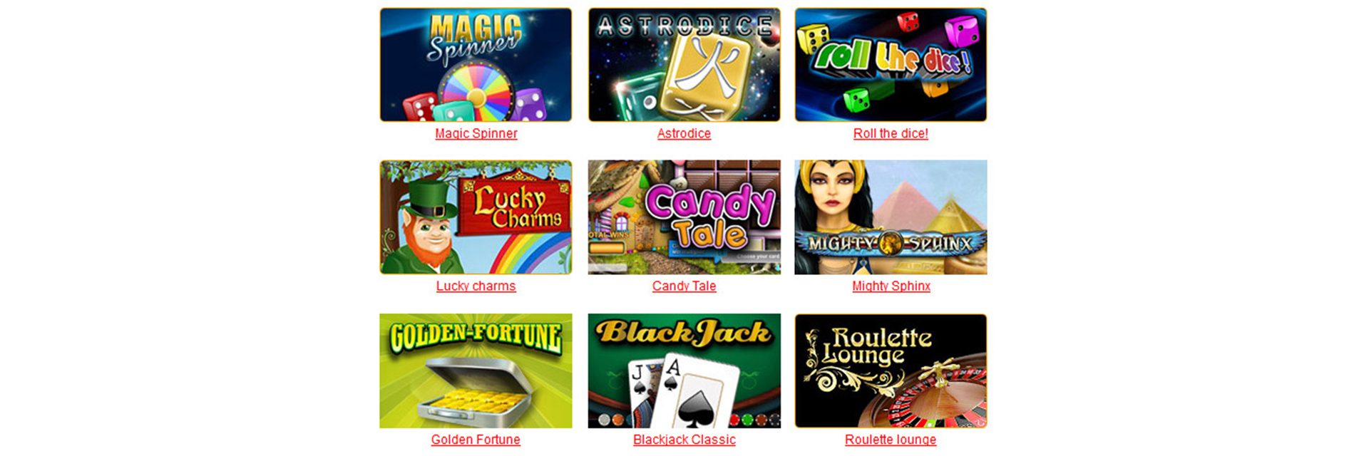 Prime Fortune casino games.