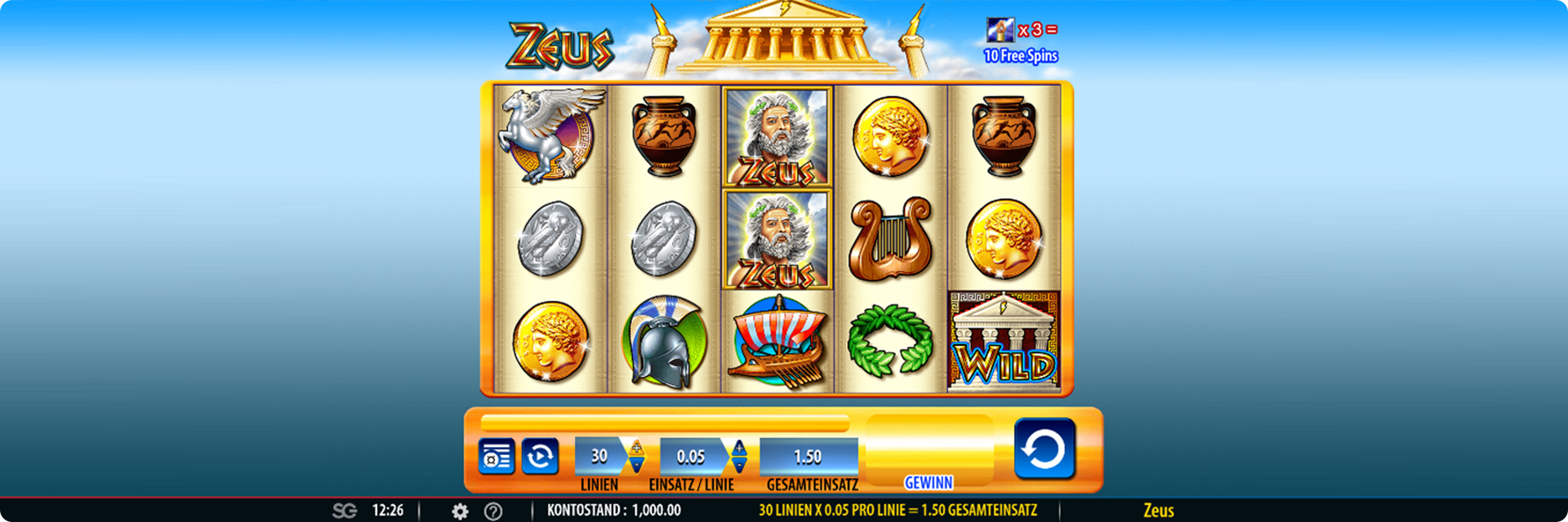Zeus slot machine.