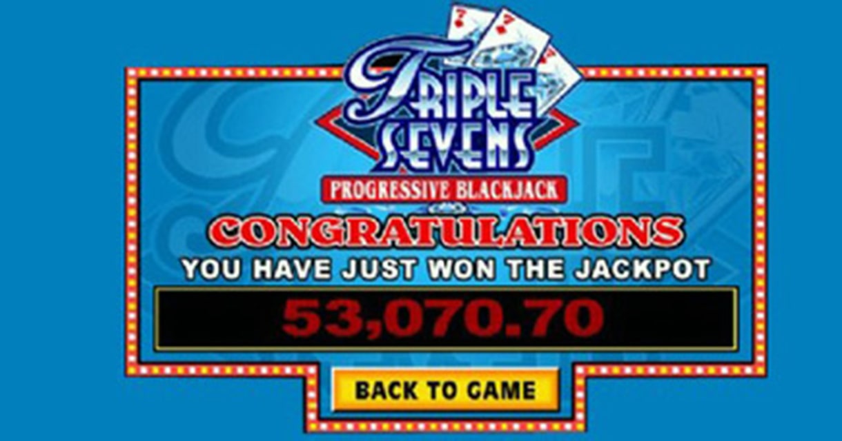 Triple Sevens progressive blackjack slot. 